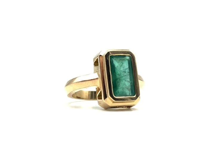 Ring - 18 kt. Rose gold - 2.00ct. tw. Emerald