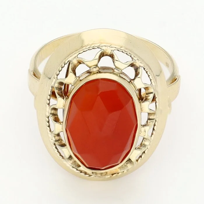 Ring - 14 kt. Yellow gold - Carnelian