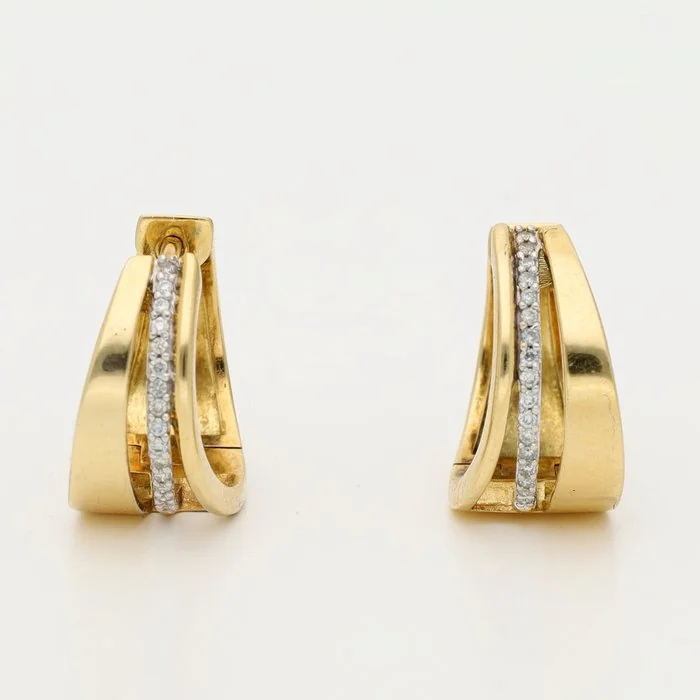 Earrings - 18 kt. Yellow gold - 0.17ct. tw. Diamond (Natural)