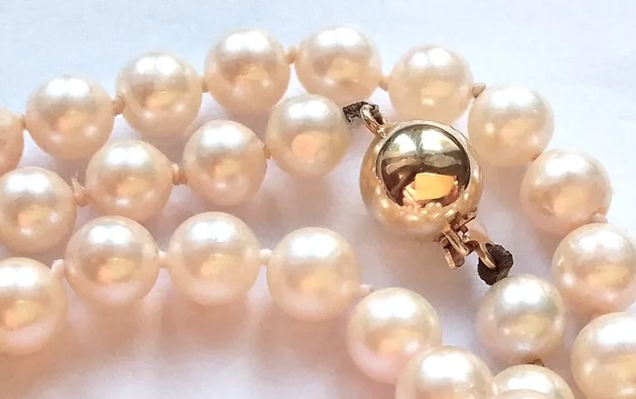 String of beads 14 kt yellow gold - cultured pearls