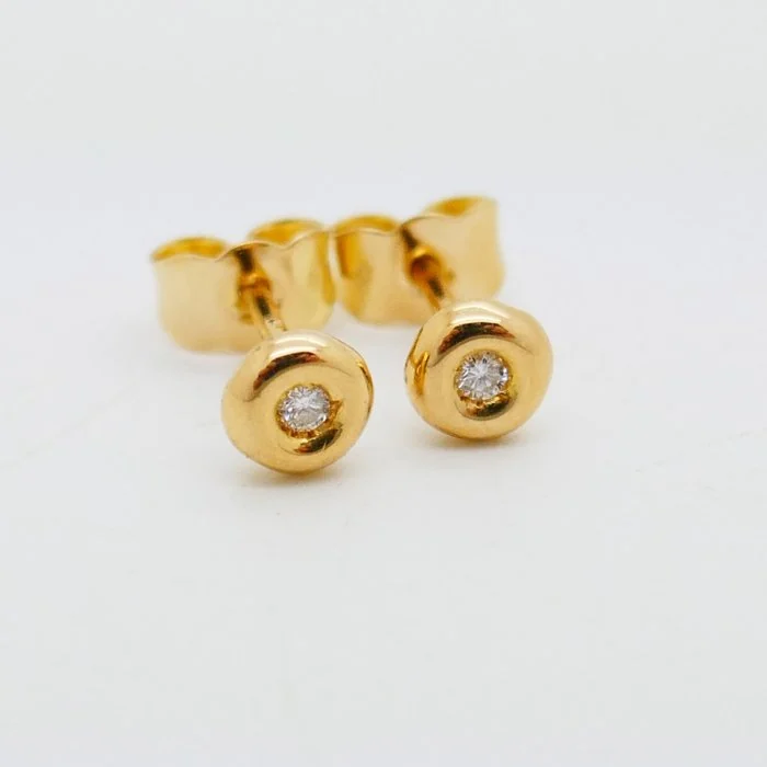 Earrings - 18 kt. Yellow gold - 0.10ct. tw. Diamond (Natural)