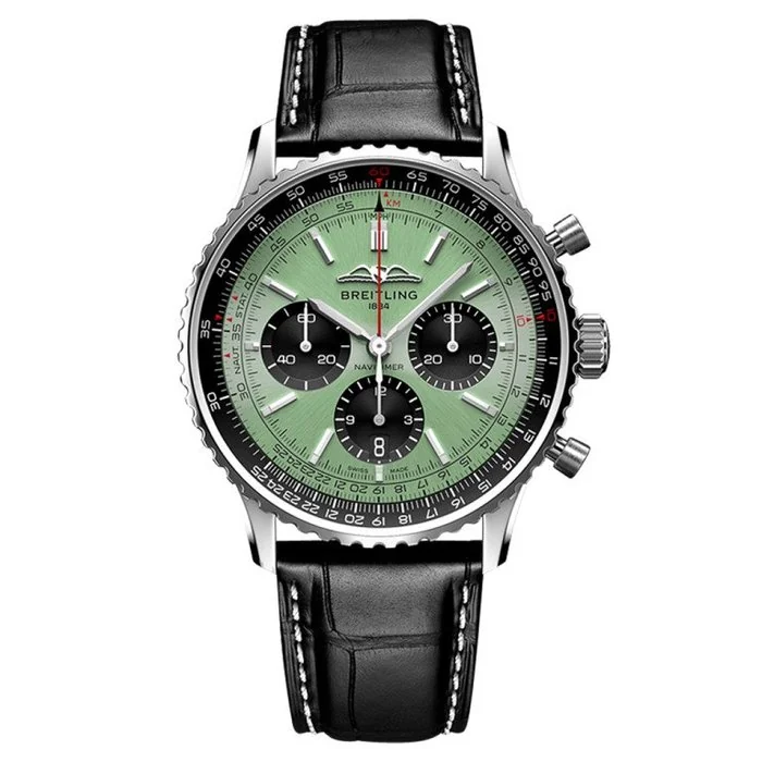 Breitling - Navitimer B01 Chronograph 43 Black Alligator Leather - AB0138241L1P1 - Men - 2026