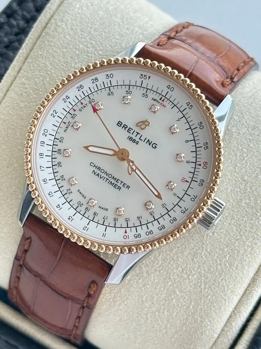 Breitling - Navitimer Automatic 35 - Mother - of - pearl dial, diamond indices, steel - gold. - U17395211A1P2 - Women - 2024