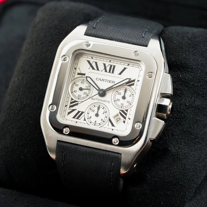 Cartier - Cartier Santos 100 XL Chronograph - W20090X8 - Men - 2000 - 2010
