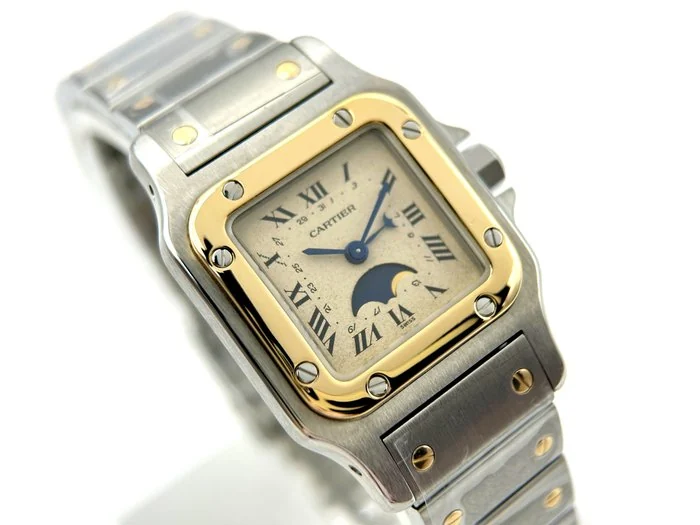 Cartier - Santos Galbée Moonphase - 119902 - Serviced by Cartier - Men - 2000 - 2010