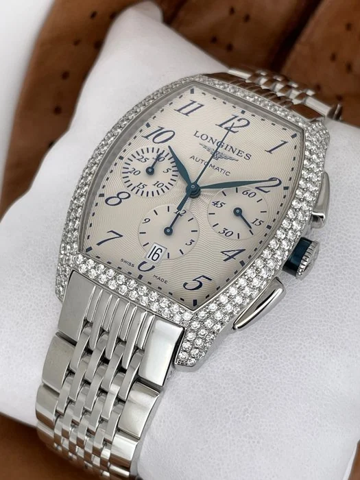 Longines - Evidenza Chronograph Automatic Full Diamonds 3,12ct - L2.643.0.73.6 - Men - 2010 - 2020