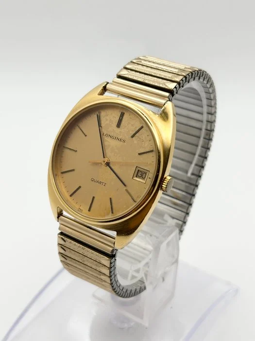 Longines - Vintage Longines Quartz Gold Tone Champagne Dial Date - 19094927 - Men - 1980 - 1989