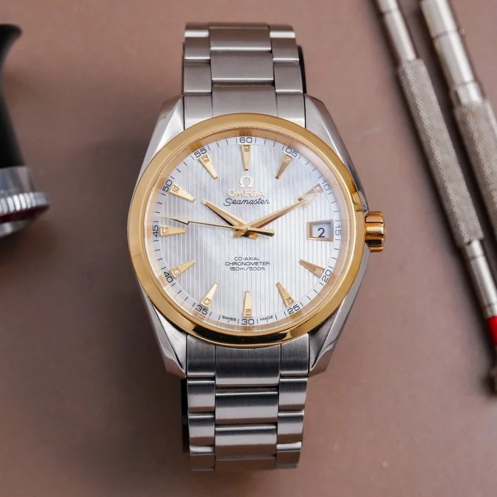 Omega - Seamaster Aqua Terra MoP Dial Diamond Indeks Gold/Steel - 231.23.39.21.55.002 - Men - 2010 - 2020