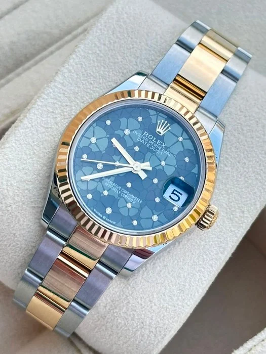 Rolex - Datejust Gold/Steel Olive Green Floral Motif Dial - 278273 - Women - 2024