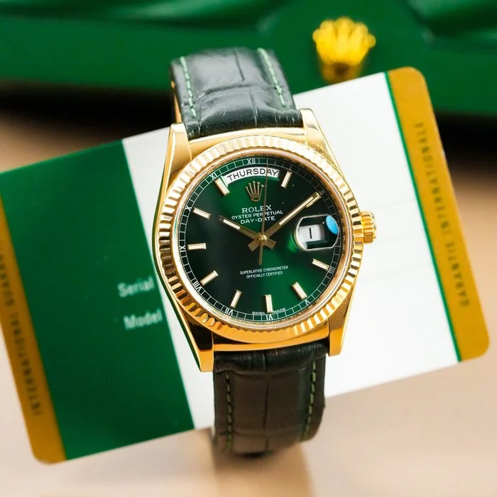 Rolex - Day - Date 36 Green Dial 18k Gold - 118138 - Men - 2010 - 2020