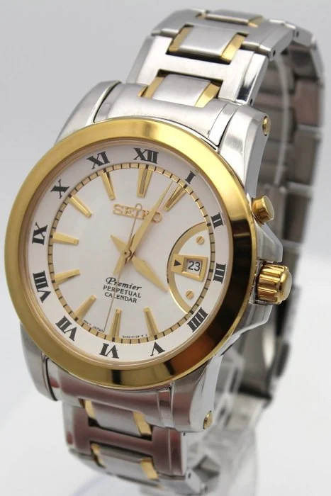 Seiko - Perpetual Calendar Quartz Silver Dial Day - Date - 6A32 - 00X0 - Men - 2000 - 2010