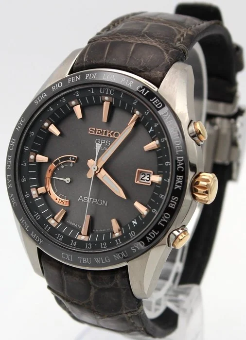 Seiko - Astron SBXB096 8X22 - 0AG0 - 2 GPS Solar World Time Titanium - SBXB096 8X22 - 0AG0 - 2 - Men - 2010 - 2020