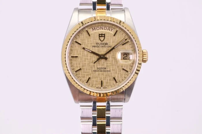Tudor - Prince Date+Day - 76213 | Gold Linen Dial - Men - 2000 - 2010