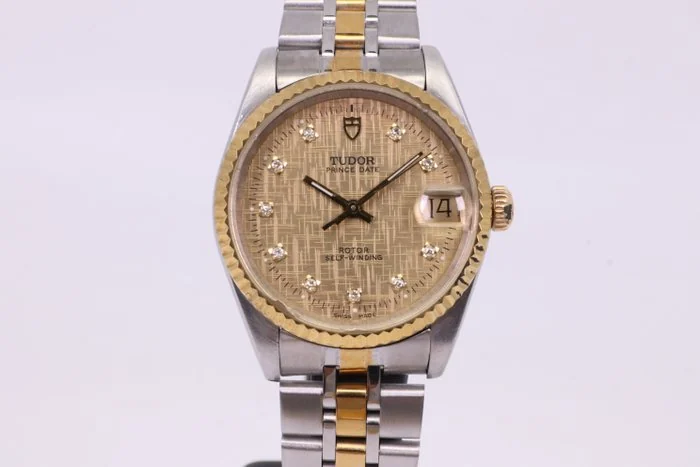 Tudor - Prince Date - 72033 | Champagne Linen Dial w/ Diamonds - Unisex - 2000 - 2010
