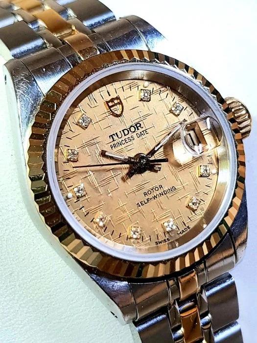 Tudor - Princess Date - "GOLD DIAMOND LINEN DIAL" - Ref. 92413 - Women - 2000 - 2010