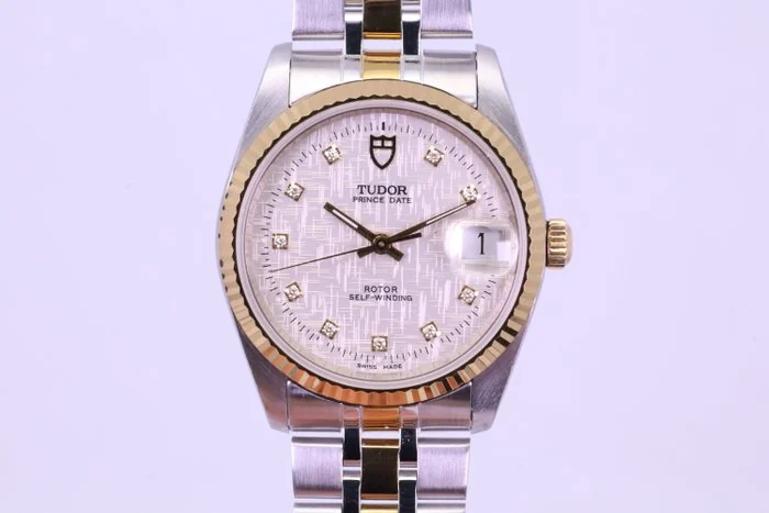 Tudor - Prince Date - 74033 | Silver Linen Dial w/ Diamonds - Men - 2000 - 2010