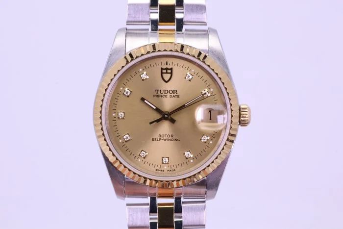 Tudor - Prince Date - 74033 | Champagne Dial w/ Diamonds - Men - 2000 - 2010