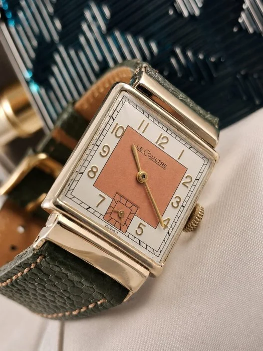 LeCoultre - Art Deco Tank Case - 10k GF - Ref.T522 336 - Cal.11 LO - Salmon Sector Dial - Men - 1900 - 1949