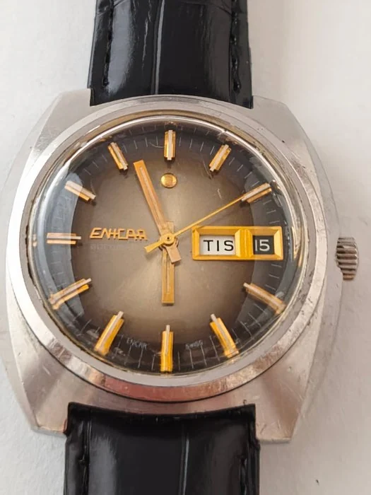 Enicar - Ocean Pearl Day - Date. Jumbo – Cal. AR 167 (24 Jewels). Signed Crown. - Men - 1970 - 1979